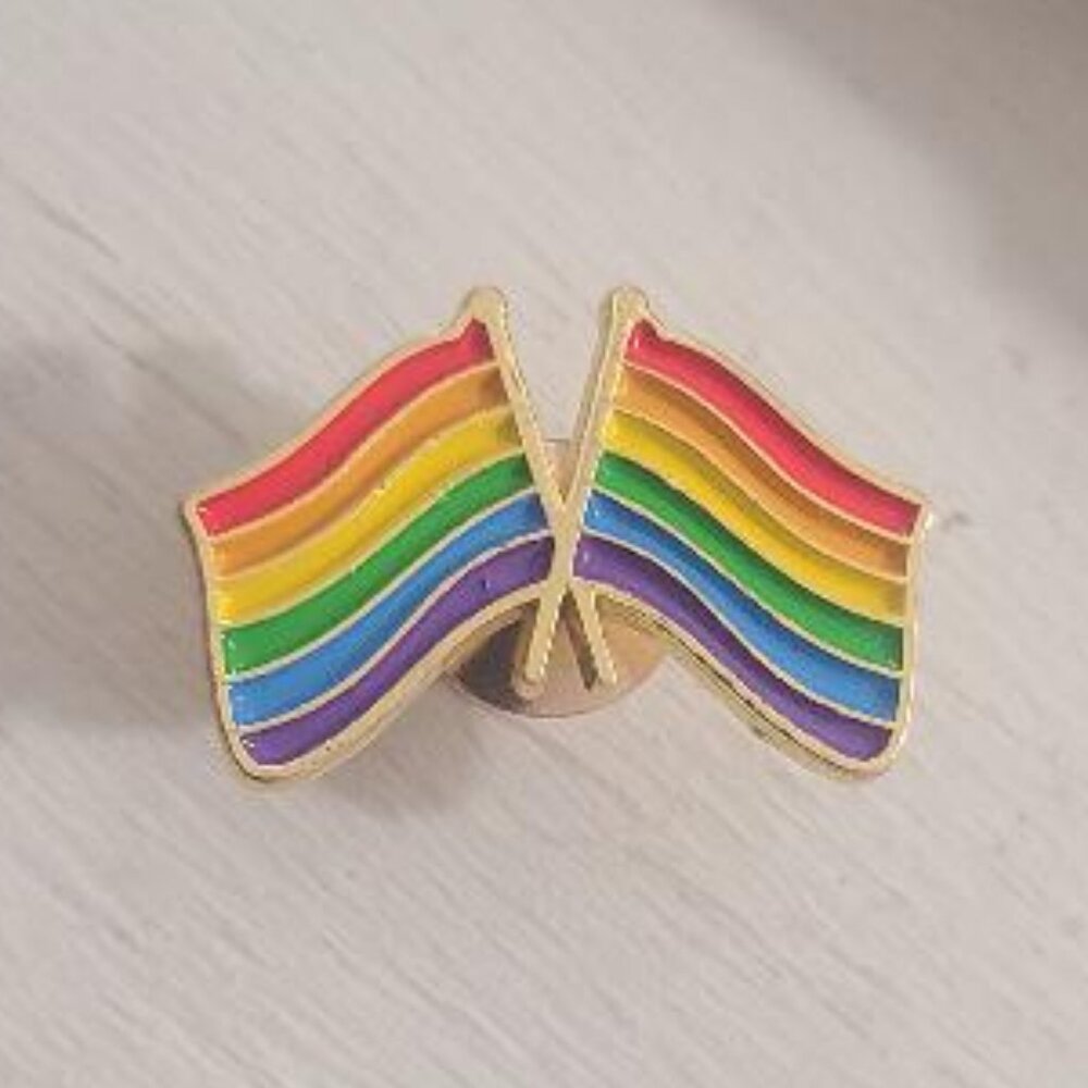 Double Rainbow Flag Gay Pride Vintage Lapel Pin